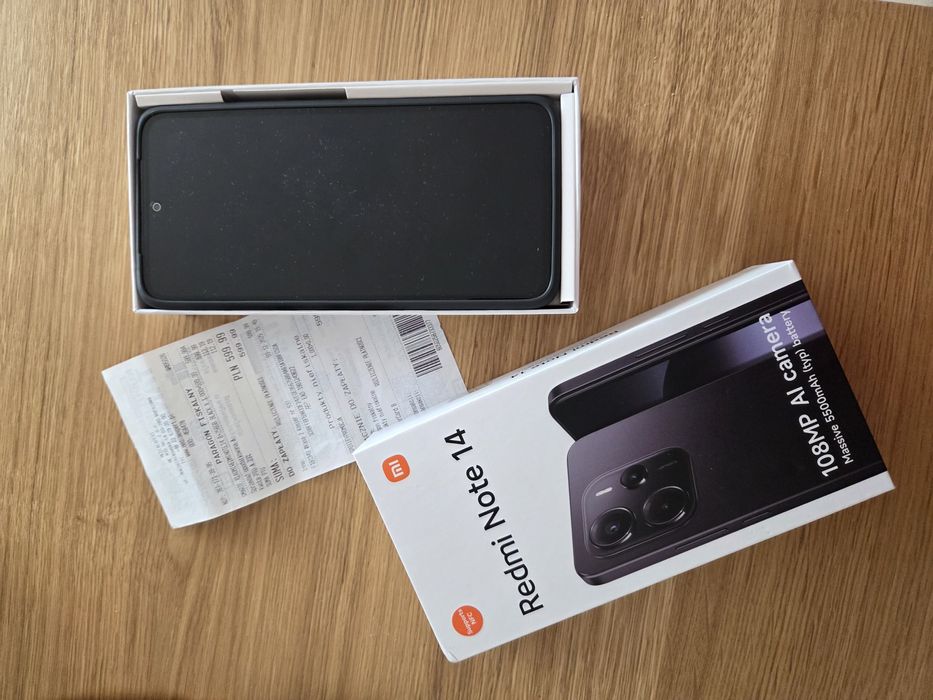 Nowy telefon Redmi note 14 z paragonem
