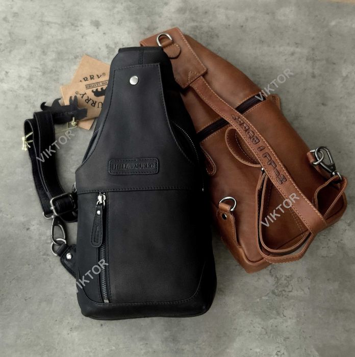 Кожаная мужская сумка слинг Hill Burry 6101 Германия. Шкіряна сумка