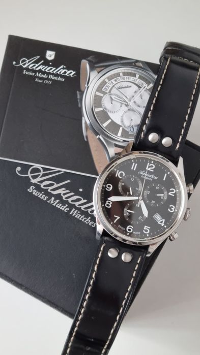 Zegarek Adriatica Fly Back Swiss Made  Model 8267.G10.7 Idealny stan. 100% Sprawny.