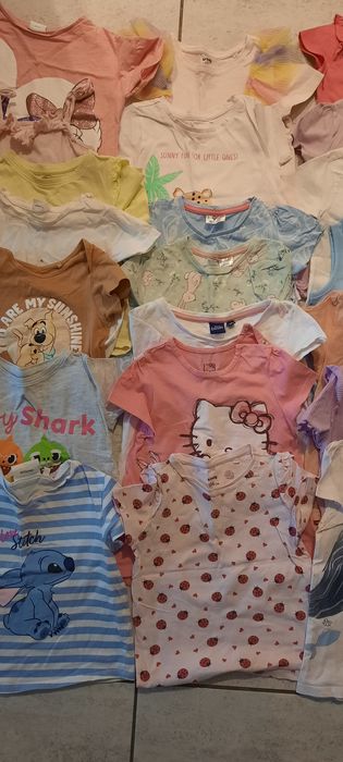 Koszulki  dla dziewczynki 20 sztuk