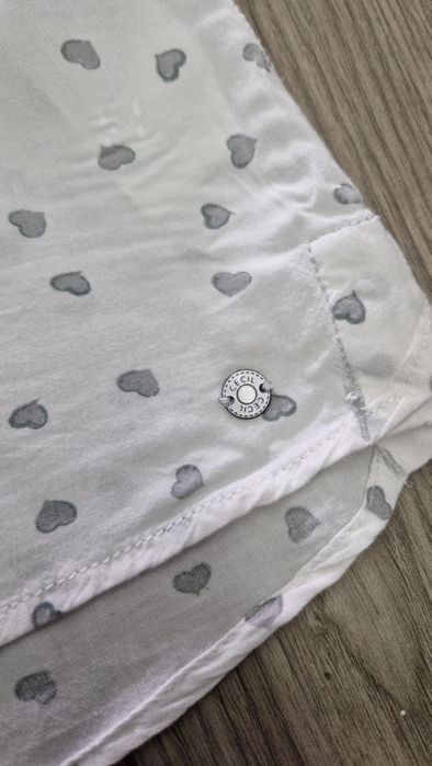 Biała koszula w serca damska długi rękaw Cecil 42/XL wiskoza