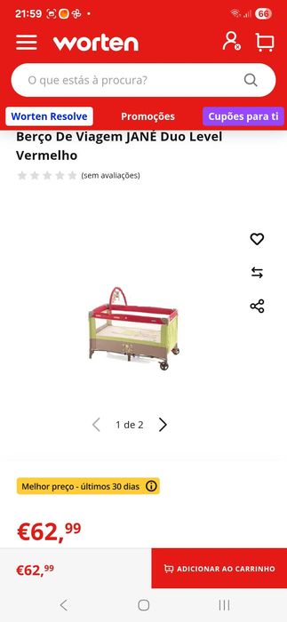 Berço De Viagem JANÉ Duo Level Vermelho