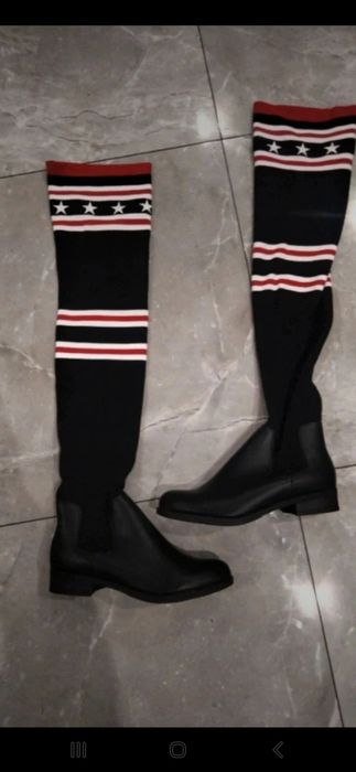 Nowe kozaki kuszkieterki za kolano skarpetkowa cholewka 40