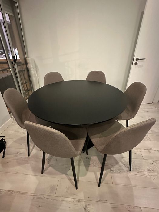 Mesa redonda jantar 120cm e 6 cadeiras