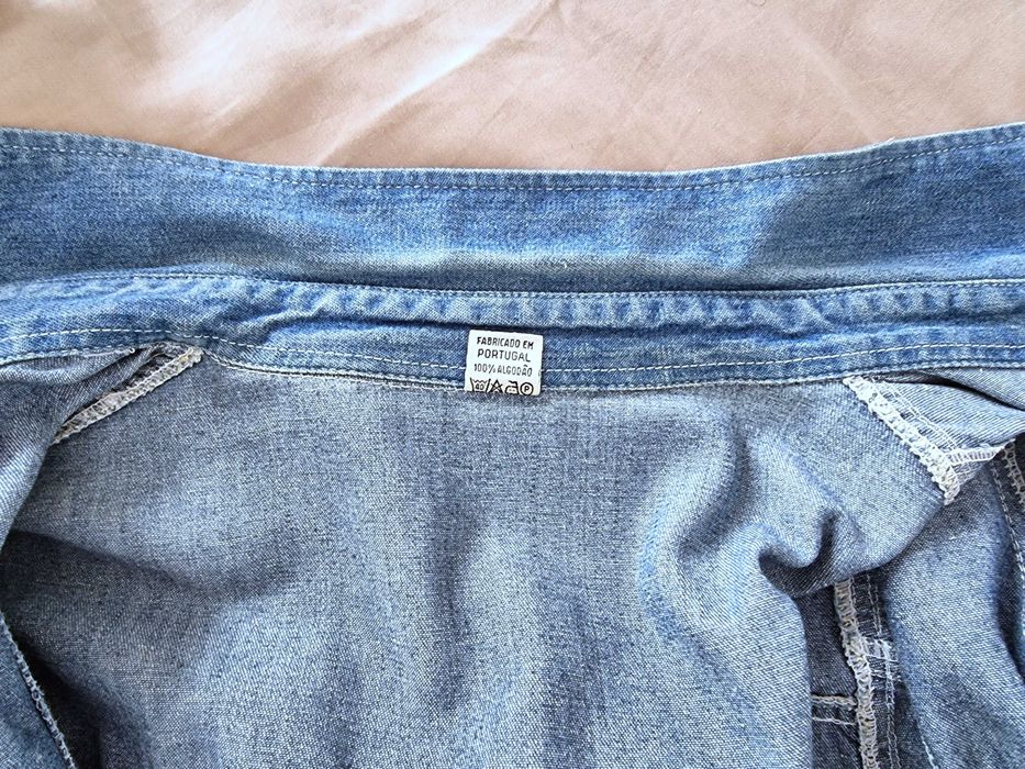 Camisa estilo ganga 100% algodão, tamanho 40
