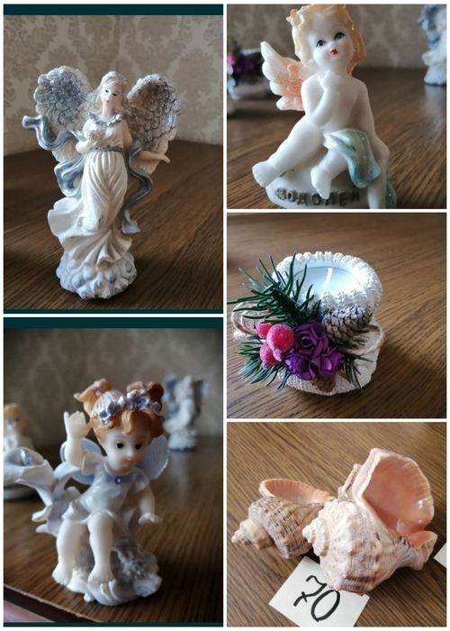 Статуэтки, ракушка, свеча