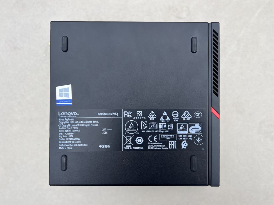 Міні-ПК Lenovo M715q-Type 10VG/Ryzen 5 Pro 2400GE/8GB+256GB/Гарантія