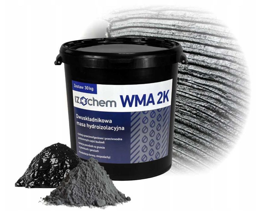Grubowarstwowa masa KMB. Hydroizolacja fundamentu IZOCHEM WMA 2K 30 kg