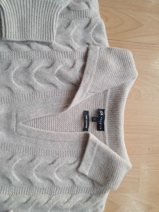 100% KASZMIR kaszmirowy sweter jasny beż C&A Premium