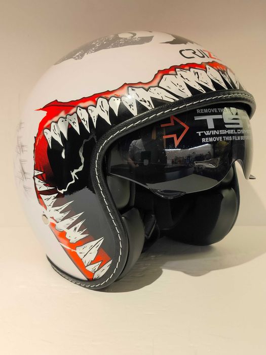 Capacete classico aberto caferacer shooper moto scooter novo