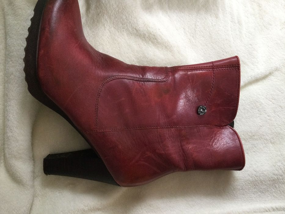 Buty damskie skóra - cieniowana botki 38