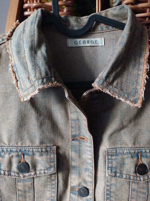 Kurtka a'la jeansowa, brązowa