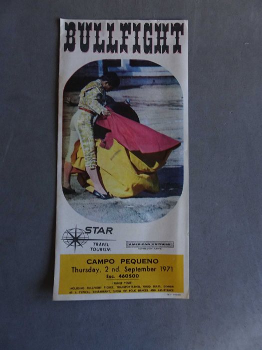 Programa de tourada Bullfight Campo Pequeno 2 setembro 1971