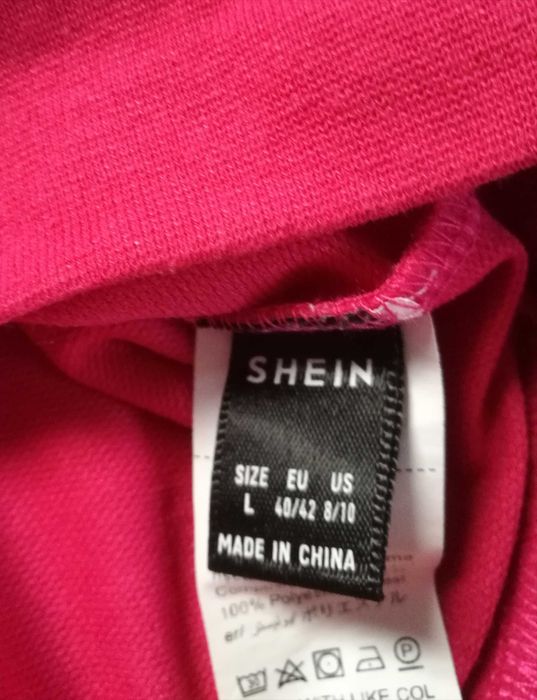 Bluza kolorze fuksja z napisem na przodzie SHEIN L/XL
