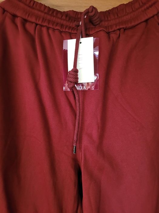 Spodnie dresowe balony nowe XL bordowe