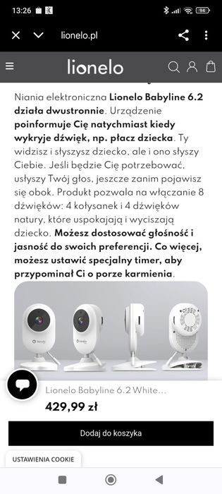 Niania elektroniczna lionelo care - Nowa