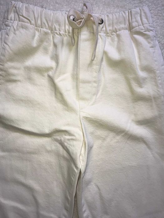 Zara Spodnie bawełniane ecru XS