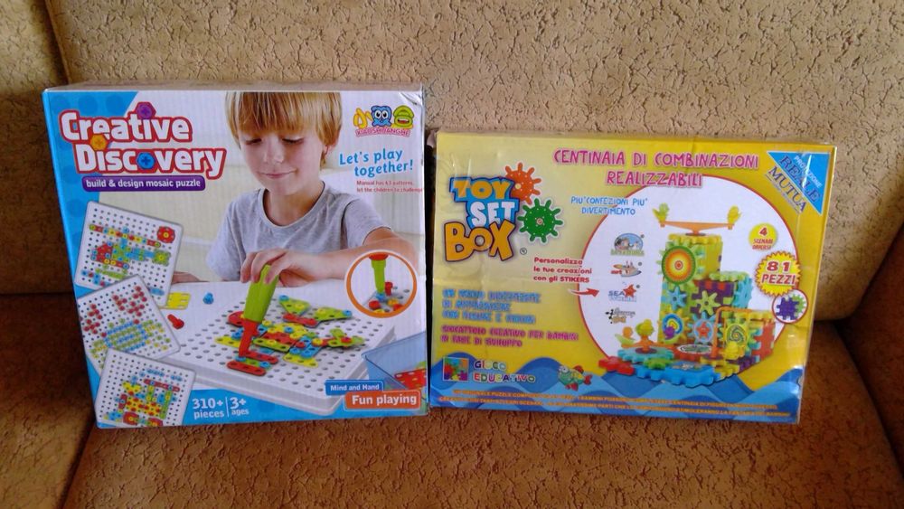 Конструктор винтовой 310 дет.  Шестеренки на батарейке