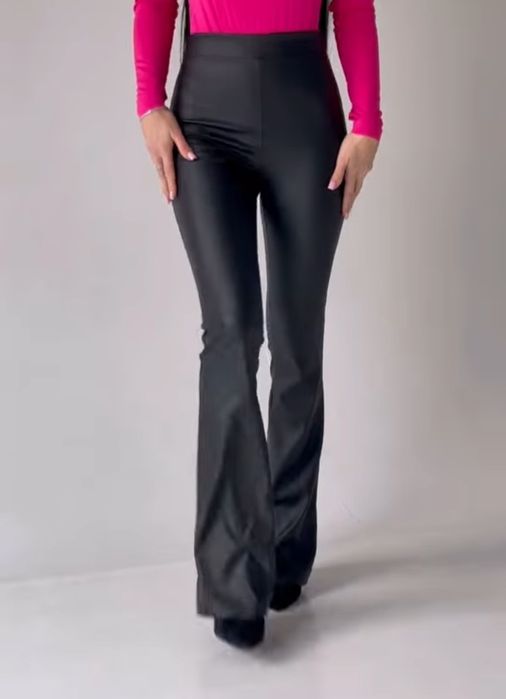 Лосини  легінси кльош з екошкіри