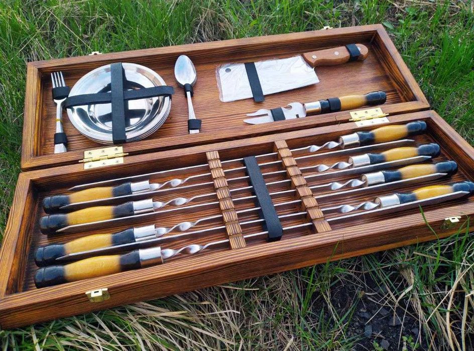 Набір шампурів, шампура,набор шампуров. Подарунок чоловіку (ВИРОБНИК)