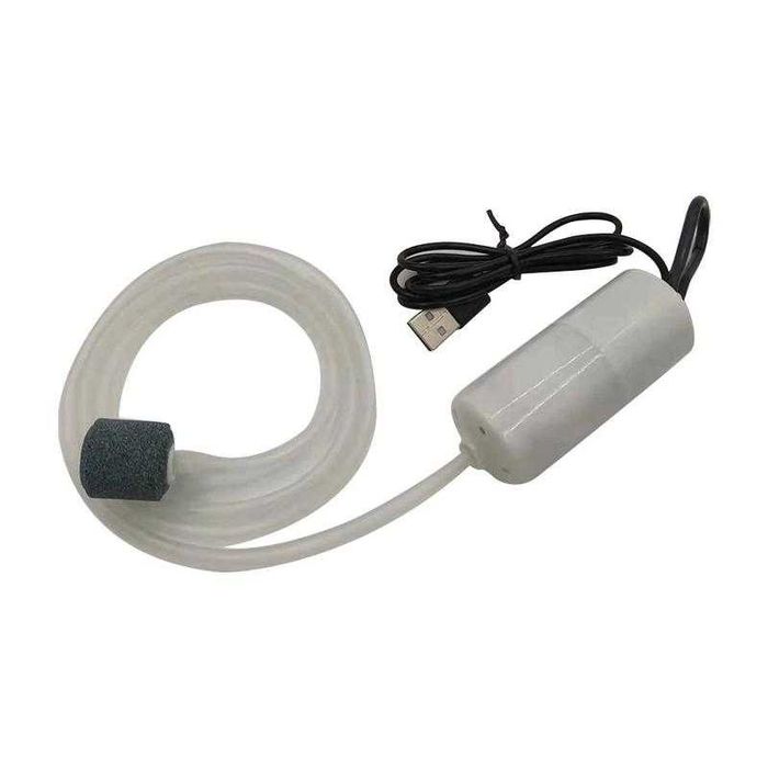 Аквариумный компрессор Sunsun USB Air-1 ( от PowerBank) белый/черный