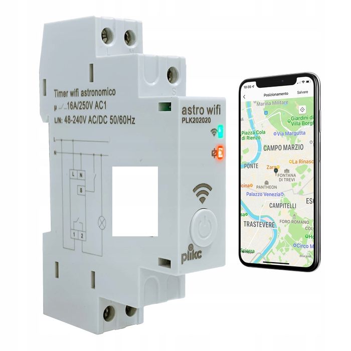 Astronomiczny Timer WiFi 48-230V Sterowanie Smartfonem iOS Android