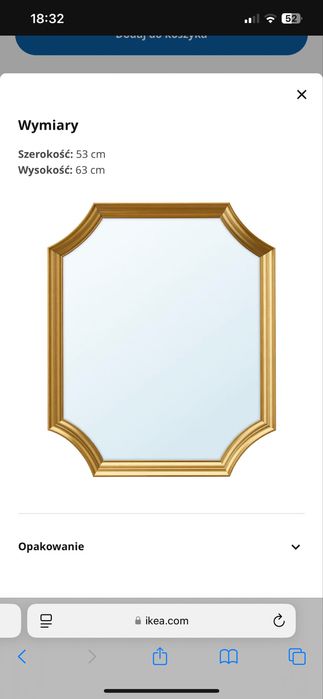 Lustro ikea złote na ścianę