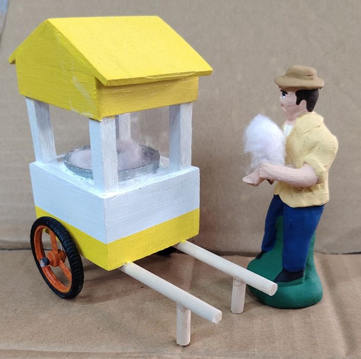 Carro de algodão figuras bonecos de presépio