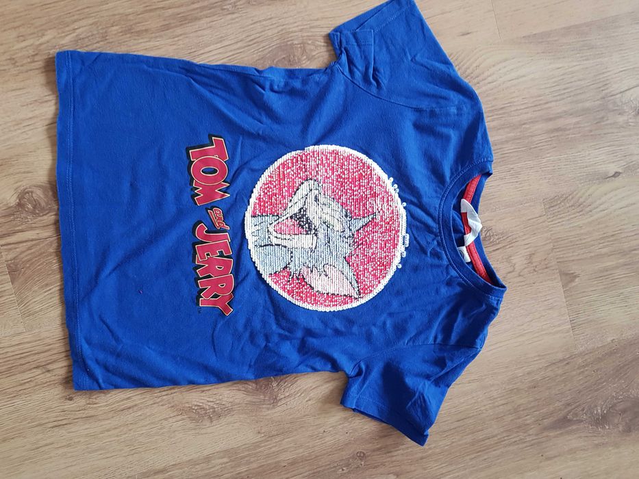 T-shirt hm 134/140 z odwracanymi cekinami, podkoszulek