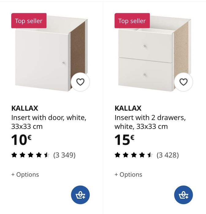 Portas e gavetas Ikea Kallax