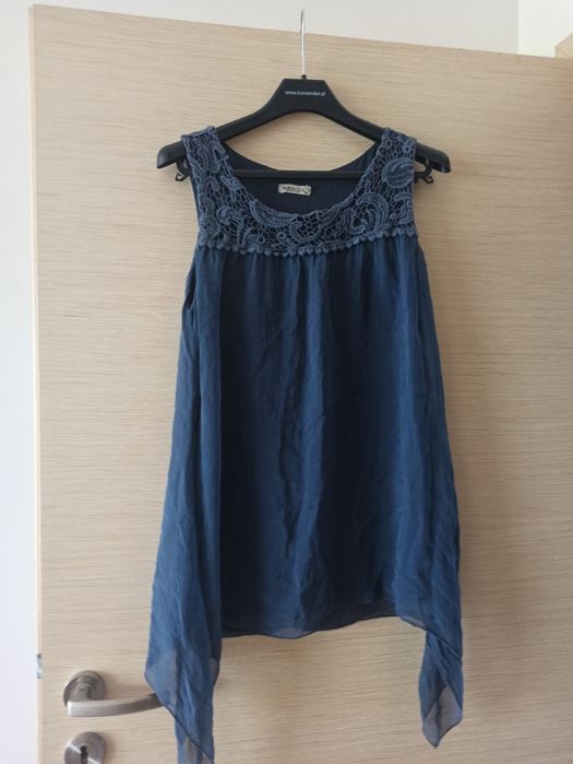 Bluzeczka granat jedwab m