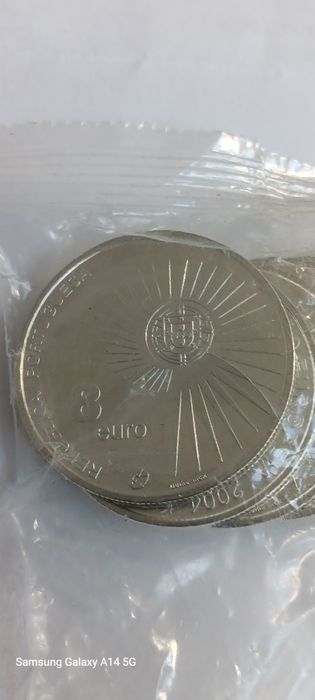 Saco com 10 moedas prata de 8 euros, 2004