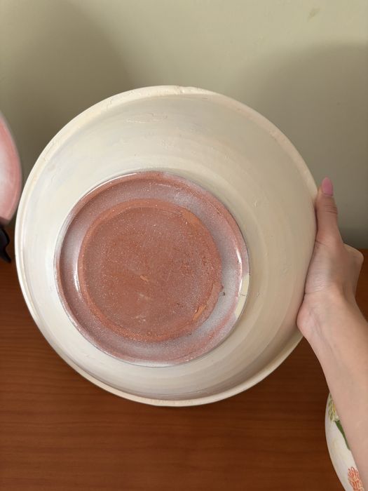 Conjunto de jarra e prato de barro