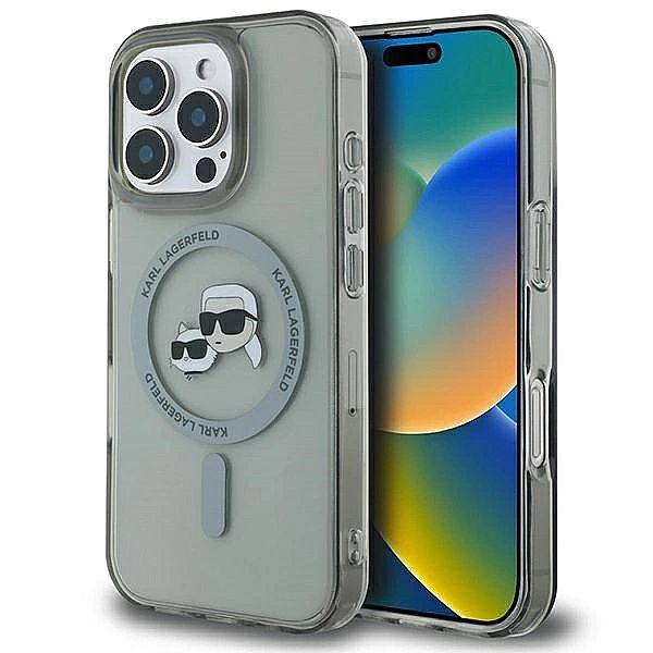Etui Karl Lagerfeld IML Metal Karl&Choupette Head MagSafe na iPhone 16