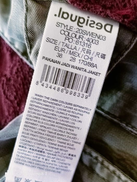 Desigual wzorzysta kurtka w stylu militarnym rozmiar 38