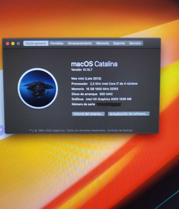 Mac Mini late 2012 Intel I7, 16RAM, 256 SSD