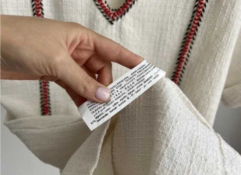 zara молочно біла туніка плаття з вишивкою С розмір