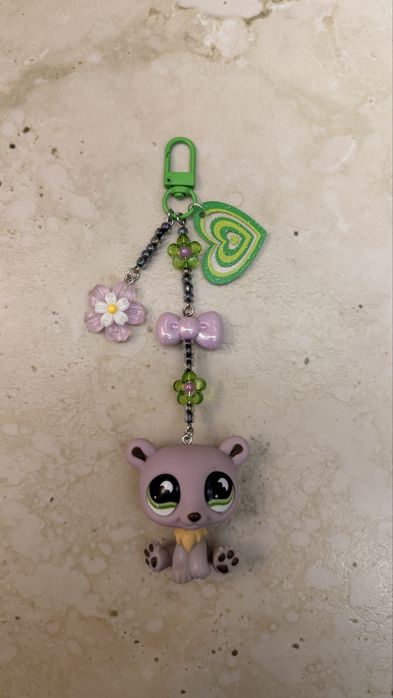 Brelok breloczek lps littlest pet shop mis misiu fioletowy