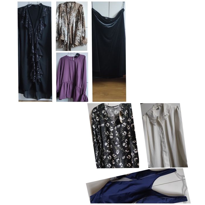 Paczka:5x Eleganckie bluzki,Simply Be,NB Avenue+spódn+strój ką/50-52