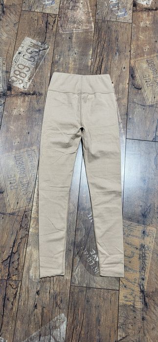 Legginsy beżowe damskie wysoki stan XS S