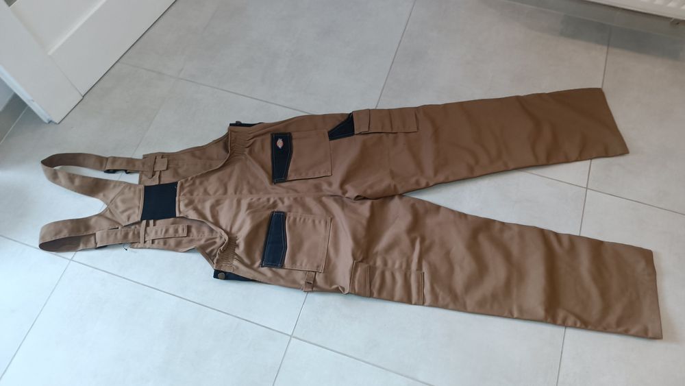 DICKIES Spodnie Robocze na szelkach Ogrodniczki carhartt roz 58 brąz