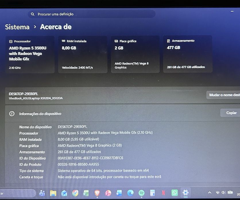 Portátil ASUS VivoBook 15 | AMD Ryzen 5 | 8GB RAM | SSD 512GB