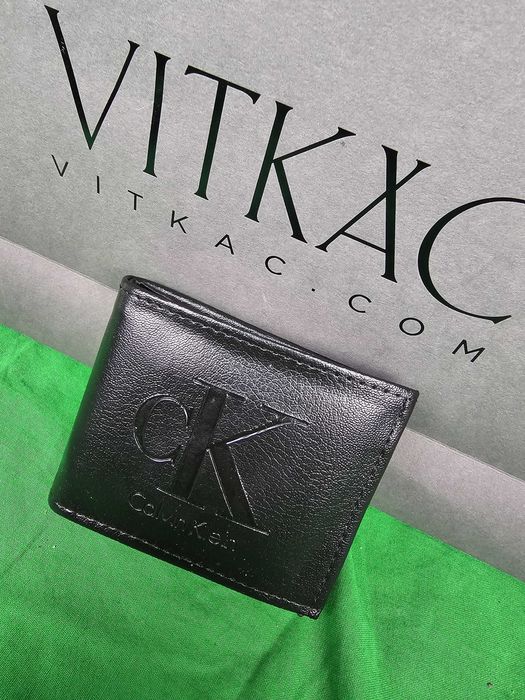 Portfele Meskie calvin klein portfel znaczek na środku Premium
