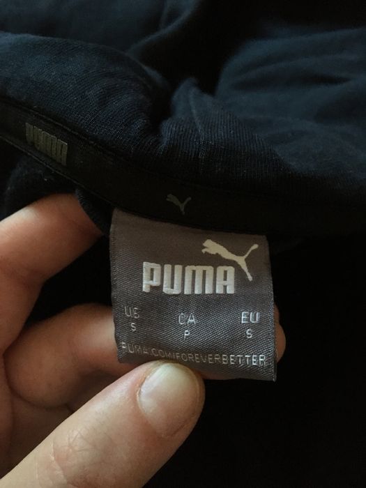 Толстовка Puma чорна із принтом на спині