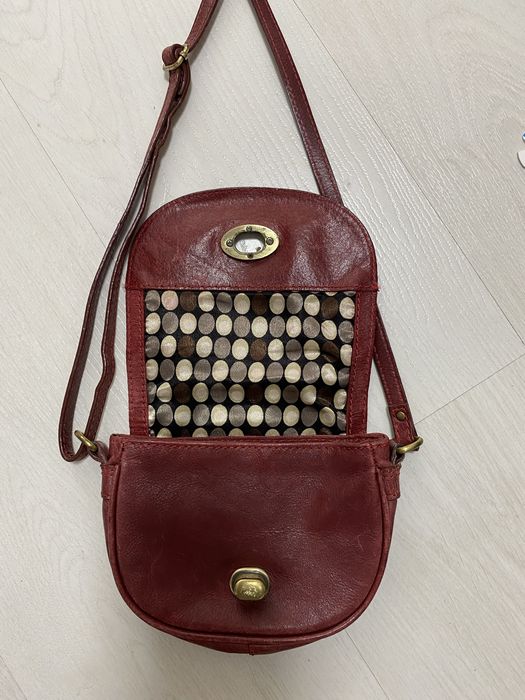 Сумка шкіряна марсала (винна)