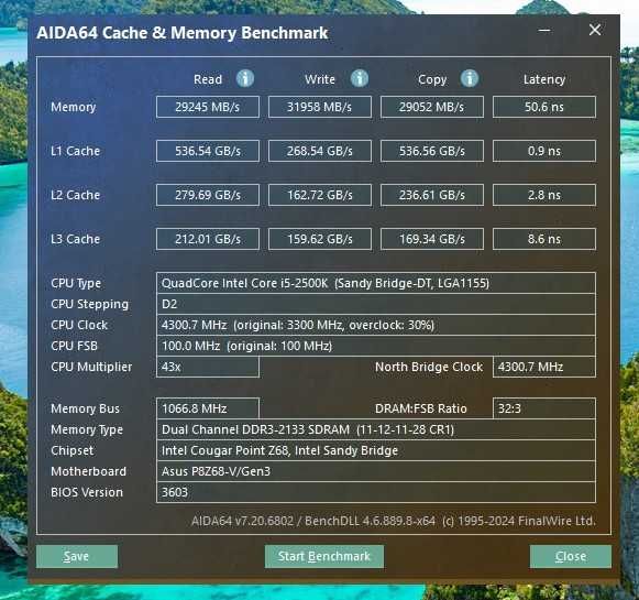 Сет материнка Asus P8Z68-V/GEN3+CPU Intel i5-2500k+RAM 4×2gb(2133мгц)
