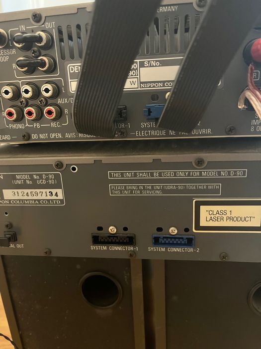 Aparelhagem Denon Radio, CD, colunas