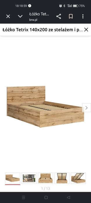 Łóżko Trix 140x200 z pojemnikiem i materacem
