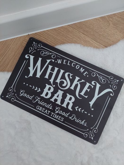 Blaszana zawieszka whiskey bar