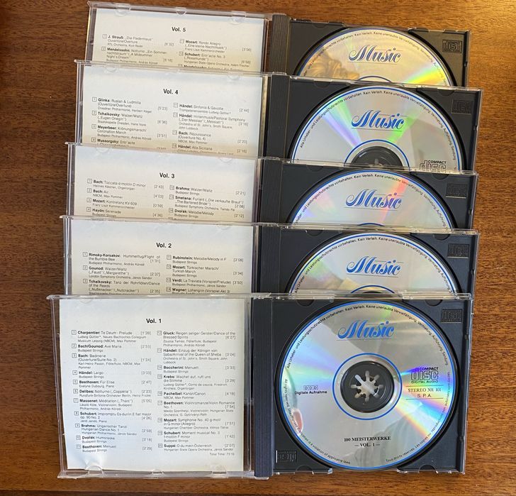 100 Obras-primas. Sucessos mundiais da Música Clássica / 5 CD’s